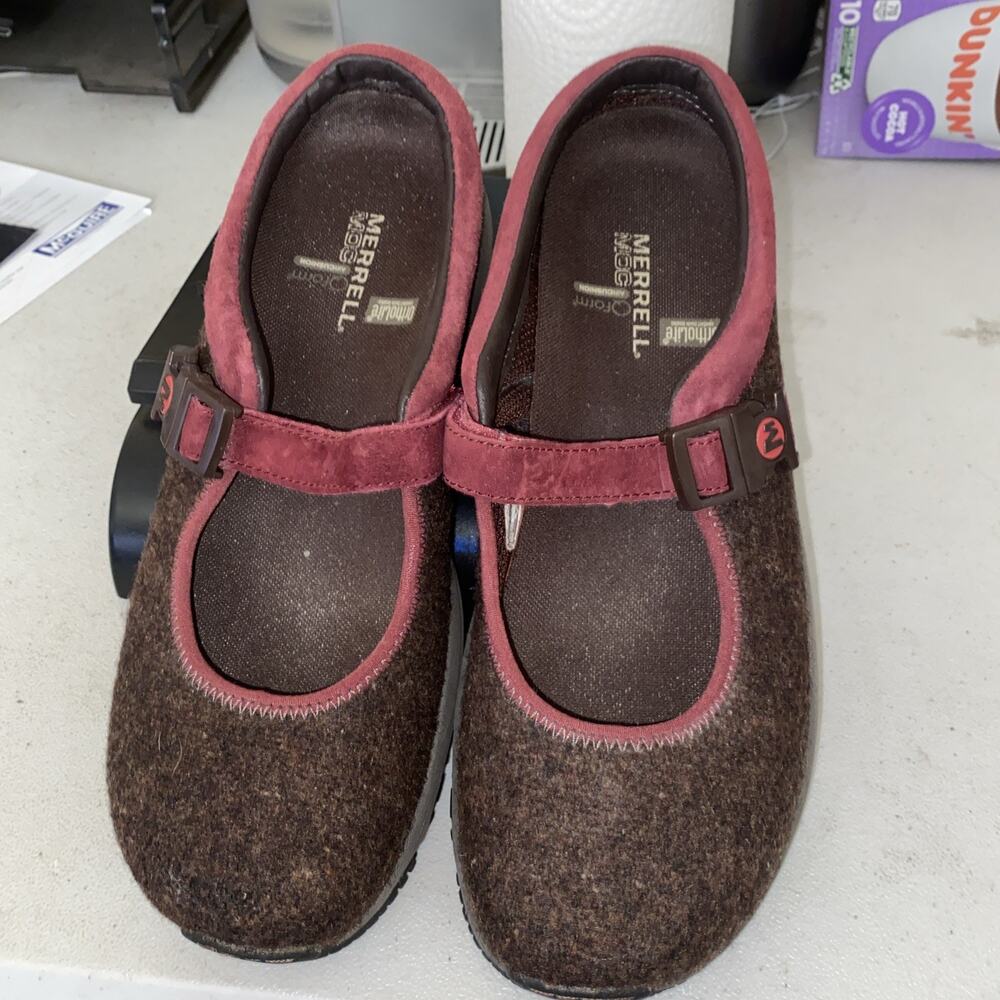 MERRELL Ladies Size 10 Encore MJ Wool Earth Wool Mary Jane Slides